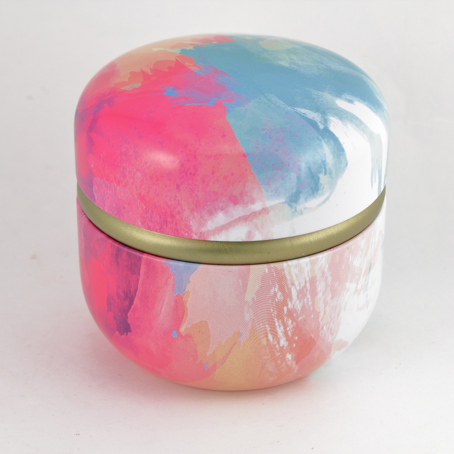Rainbow Water Color Powder Puff Container